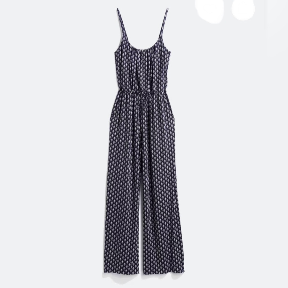 Stylish Navy and White Jumpsuit
